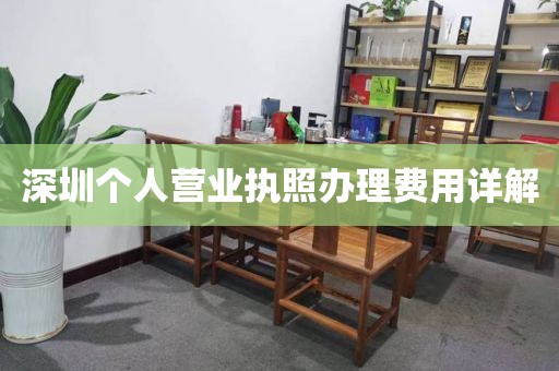 深圳个人营业执照办理费用详解