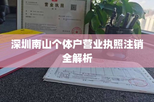深圳南山个体户营业执照注销全解析