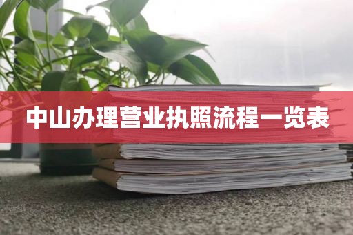 中山办理营业执照流程一览表