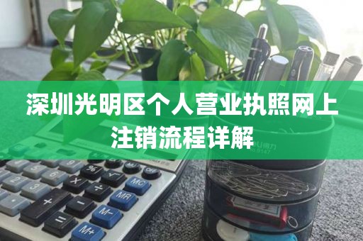深圳光明区个人营业执照网上注销流程详解