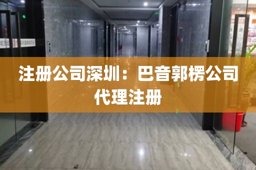 注册公司深圳：巴音郭楞公司代理注册