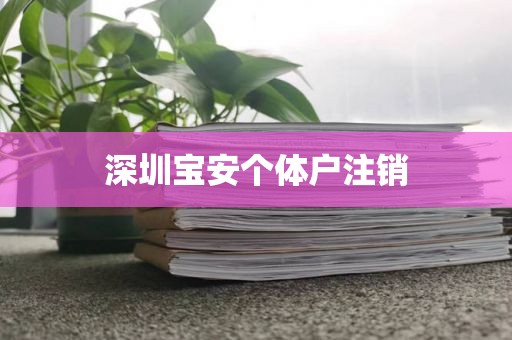 深圳宝安个体户注销