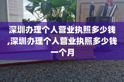 深圳办理个人营业执照多少钱,深圳办理个人营业执照多少钱一个月