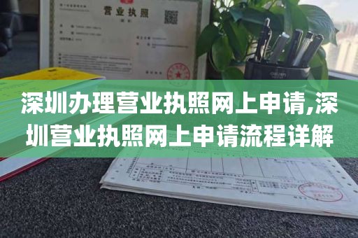 深圳办理营业执照网上申请,深圳营业执照网上申请流程详解