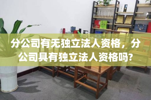 分公司有无独立法人资格，分公司具有独立法人资格吗?
