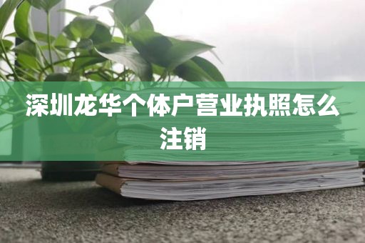 深圳龙华个体户营业执照怎么注销
