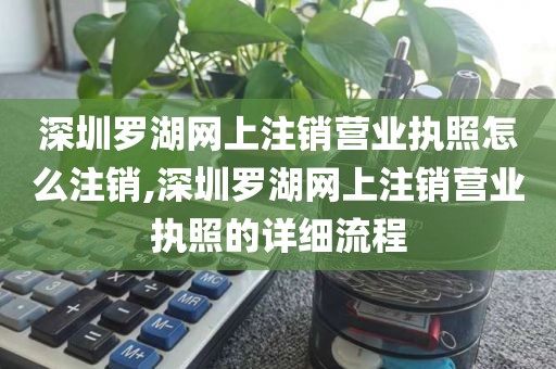 深圳罗湖网上注销营业执照怎么注销,深圳罗湖网上注销营业执照的详细流程