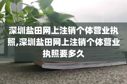 深圳盐田网上注销个体营业执照,深圳盐田网上注销个体营业执照要多久