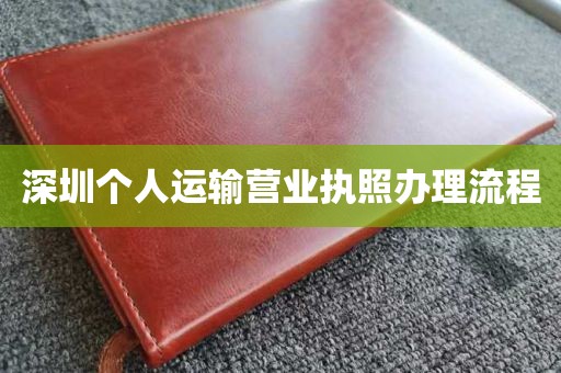 深圳个人运输营业执照办理流程
