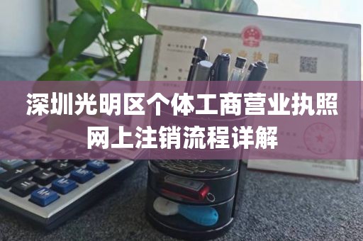 深圳光明区个体工商营业执照网上注销流程详解