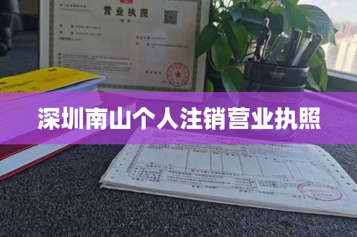 深圳南山个人注销营业执照