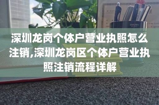 深圳龙岗个体户营业执照怎么注销,深圳龙岗区个体户营业执照注销流程详解