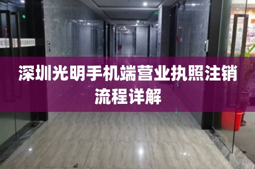 深圳光明手机端营业执照注销流程详解