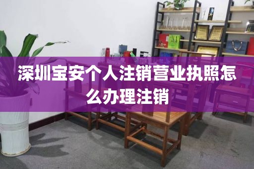 深圳宝安个人注销营业执照怎么办理注销