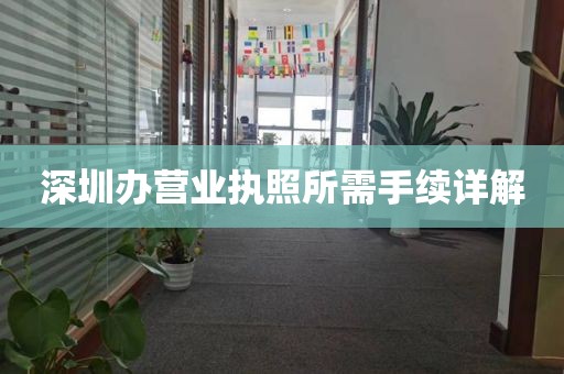深圳办营业执照所需手续详解