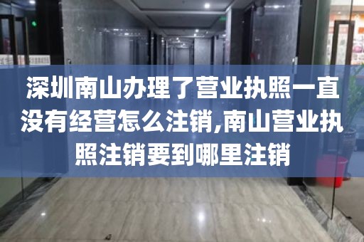 深圳南山办理了营业执照一直没有经营怎么注销,南山营业执照注销要到哪里注销