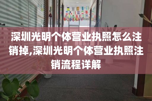 深圳光明个体营业执照怎么注销掉,深圳光明个体营业执照注销流程详解