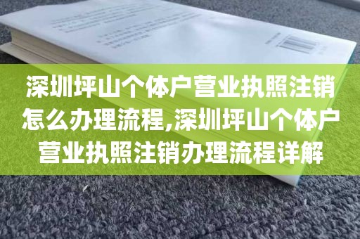 深圳坪山个体户营业执照注销怎么办理流程,深圳坪山个体户营业执照注销办理流程详解