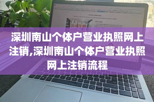 深圳南山个体户营业执照网上注销,深圳南山个体户营业执照网上注销流程