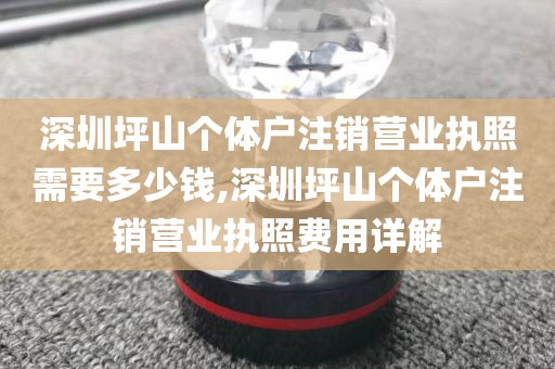 深圳坪山个体户注销营业执照需要多少钱,深圳坪山个体户注销营业执照费用详解