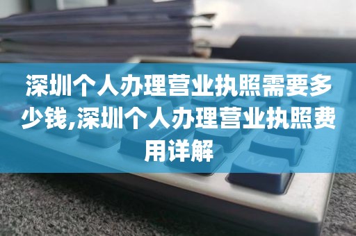 深圳个人办理营业执照需要多少钱,深圳个人办理营业执照费用详解