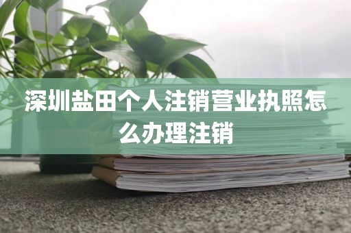 深圳盐田个人注销营业执照怎么办理注销