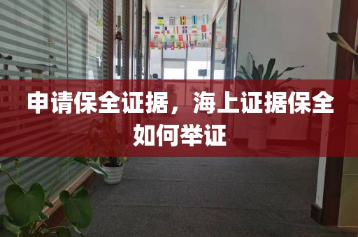 申请保全证据，海上证据保全如何举证