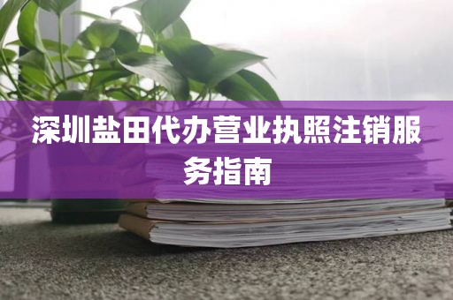 深圳盐田代办营业执照注销服务指南