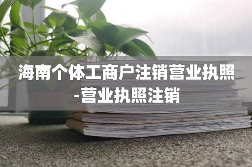 海南个体工商户注销营业执照-营业执照注销