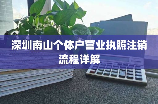 深圳南山个体户营业执照注销流程详解
