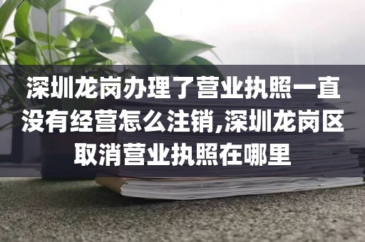深圳龙岗办理了营业执照一直没有经营怎么注销,深圳龙岗区取消营业执照在哪里