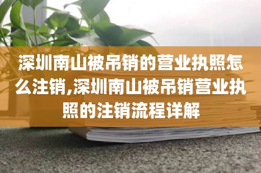 深圳南山被吊销的营业执照怎么注销,深圳南山被吊销营业执照的注销流程详解