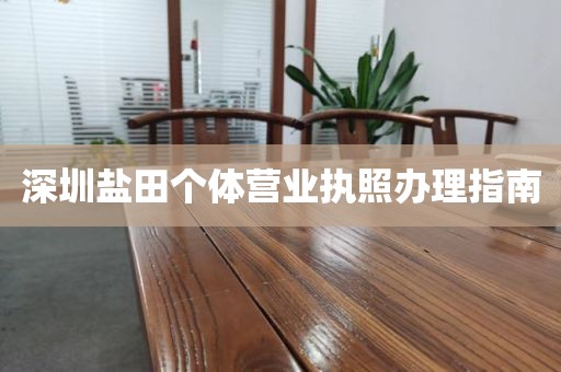 深圳盐田个体营业执照办理指南