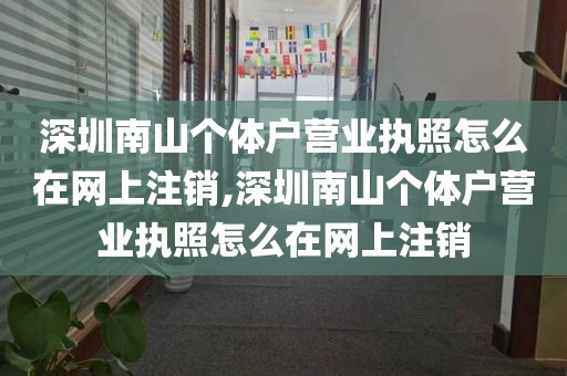 深圳南山个体户营业执照怎么在网上注销,深圳南山个体户营业执照怎么在网上注销