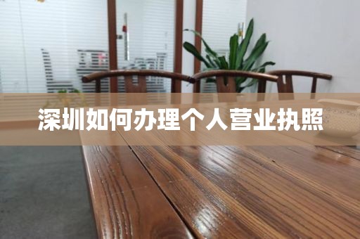 深圳如何办理个人营业执照