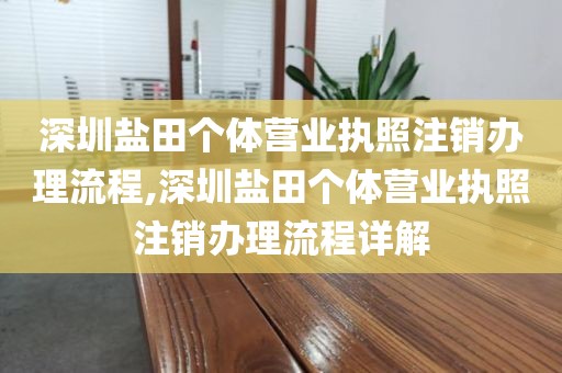 深圳盐田个体营业执照注销办理流程,深圳盐田个体营业执照注销办理流程详解