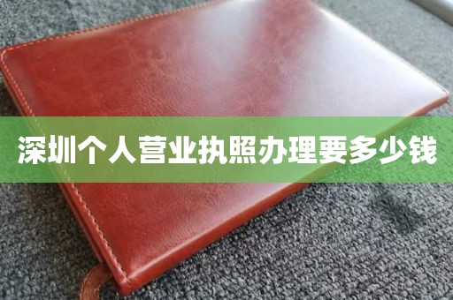 深圳个人营业执照办理要多少钱