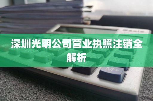 深圳光明公司营业执照注销全解析