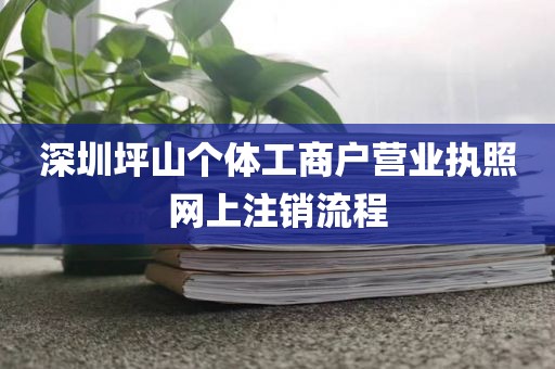 深圳坪山个体工商户营业执照网上注销流程