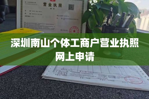 深圳南山个体工商户营业执照网上申请