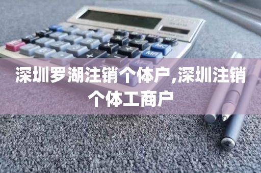 深圳罗湖注销个体户,深圳注销个体工商户
