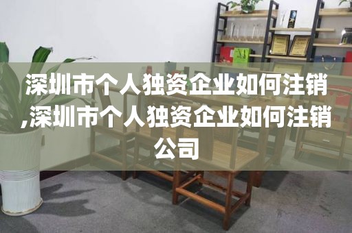深圳市个人独资企业如何注销,深圳市个人独资企业如何注销公司