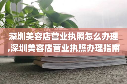 深圳美容店营业执照怎么办理,深圳美容店营业执照办理指南
