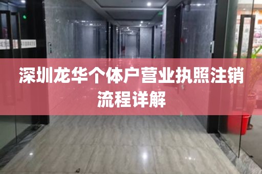 深圳龙华个体户营业执照注销流程详解