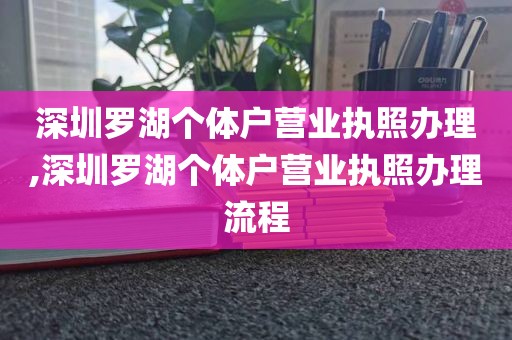 深圳罗湖个体户营业执照办理,深圳罗湖个体户营业执照办理流程