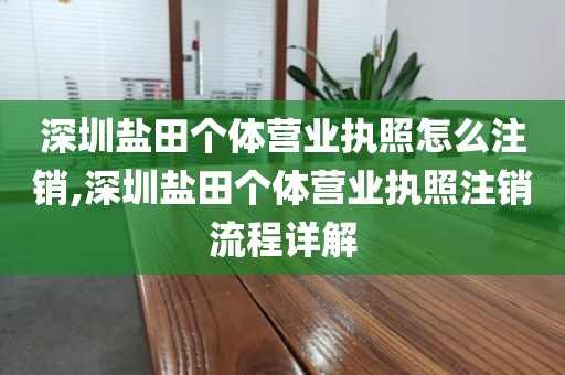 深圳盐田个体营业执照怎么注销,深圳盐田个体营业执照注销流程详解