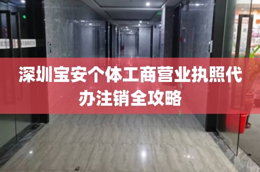 深圳宝安个体工商营业执照代办注销全攻略