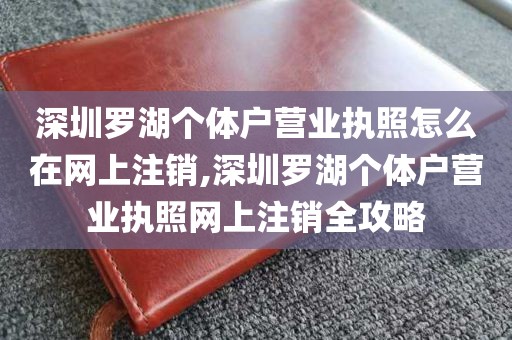 深圳罗湖个体户营业执照怎么在网上注销,深圳罗湖个体户营业执照网上注销全攻略