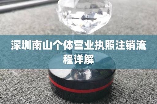 深圳南山个体营业执照注销流程详解