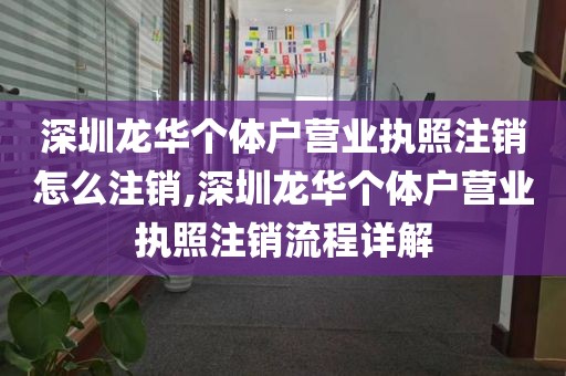 深圳龙华个体户营业执照注销怎么注销,深圳龙华个体户营业执照注销流程详解